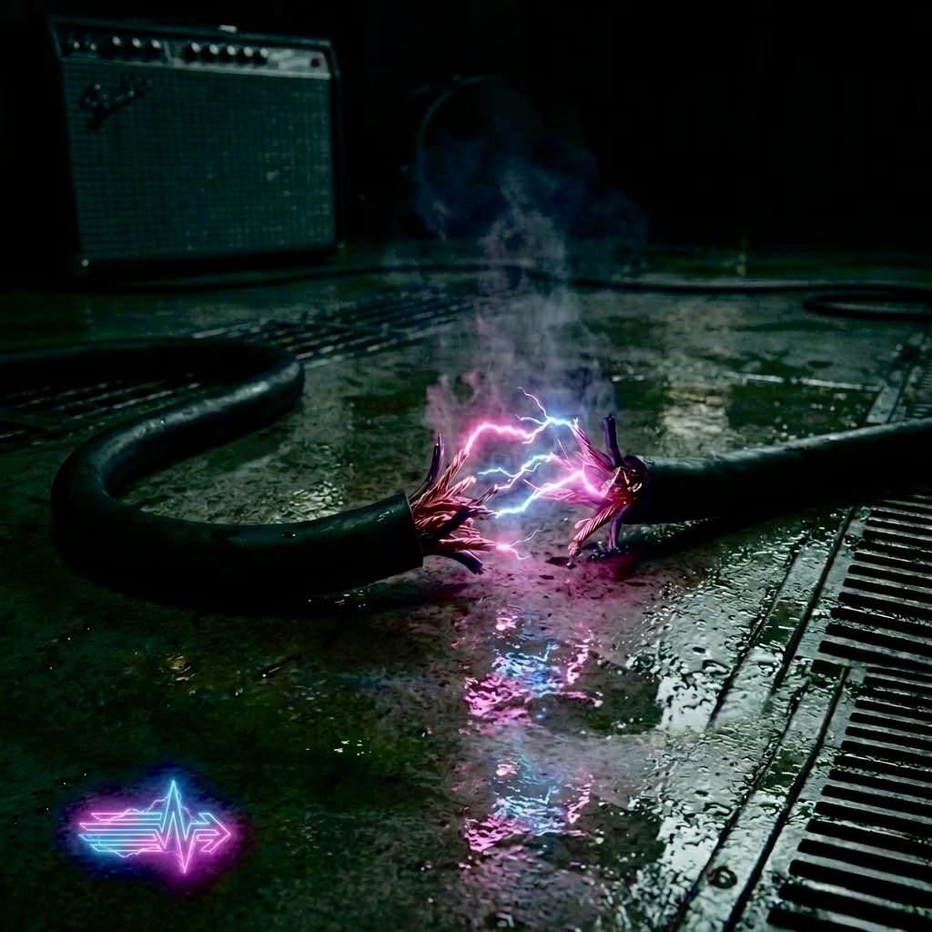 Severed cable sparking