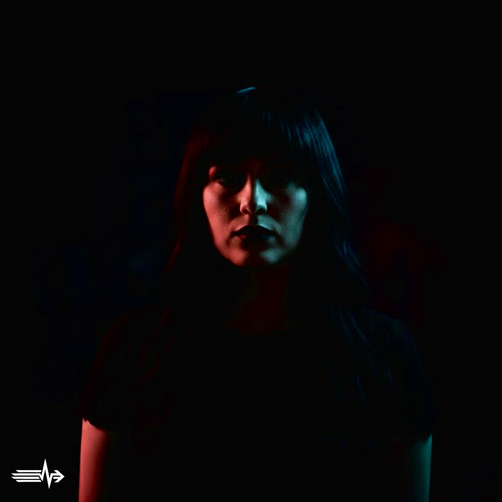 Portrait bathed in red light